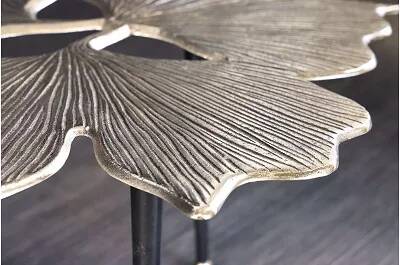 Table basse design en aluminium argenté et noir