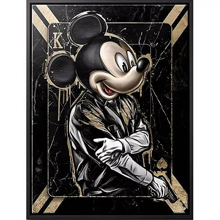 Tableau sur toile Mickey gangster noir