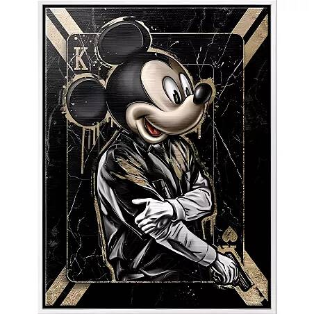 Tableau sur toile Mickey gangster blanc