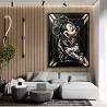 Tableau sur toile Mickey gangster blanc