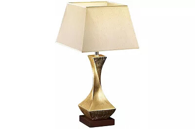 6002 - 102524 - Lampe design à LED en bois feuilles d'or H64