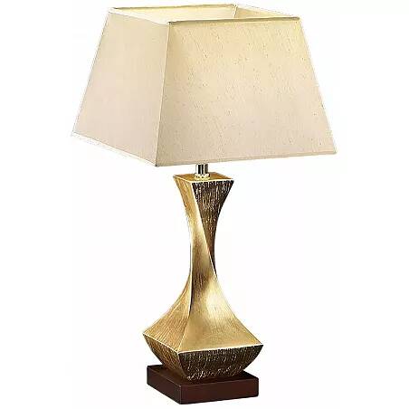 Lampe design à LED en bois feuilles d'or H64