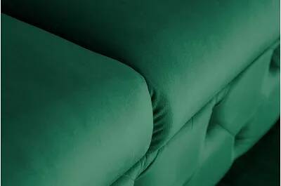 Canapé 3 places en velours capitonné vert émeraude