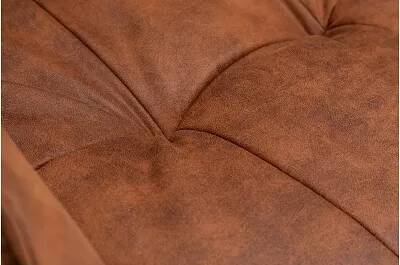 Chaise pivotante en microfibre matelassé marron clair