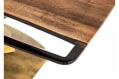 Table à manger en bois massif noyer et époxy transparent 160x100