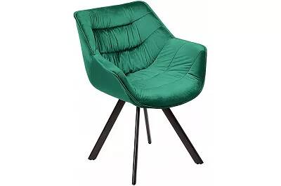 Chaise en velours matelassé vert émeraude