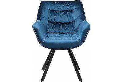 Chaise en velours matelassé bleu nuit