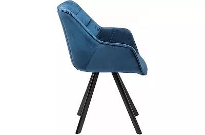 Chaise en velours matelassé bleu nuit