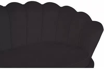 Canapé design 3 places en velours matelassé noir