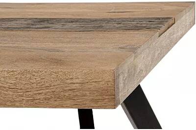Table à manger design en bois de manguier et acier noir 160x90