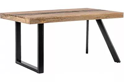 Table à manger design en bois de manguier et acier noir 160x90
