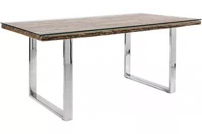 Table à manger en bois recyclé et verre 180x90