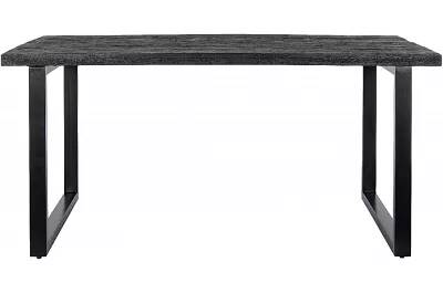 Table à manger en bois massif de manguier et acier noir 160x90