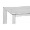 Table de salle à manger extensible en céramique aspect marbre et acier blanc L160-220