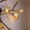 Plafonnier à LED en verre et métal noir et doré Ø72