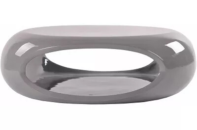 Table basse design en fibre de verre gris laqué L100