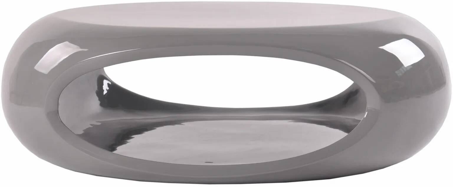 Table basse design en fibre de verre gris laqué L100