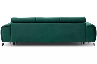 Canapé convertible en velours matelassé vert émeraude