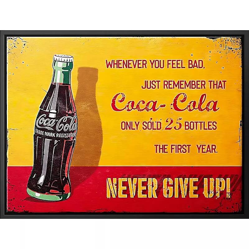 Tableau sur toile Coca-Cola noir