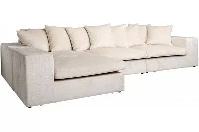Canapé d'angle 3 places en chenille blanc