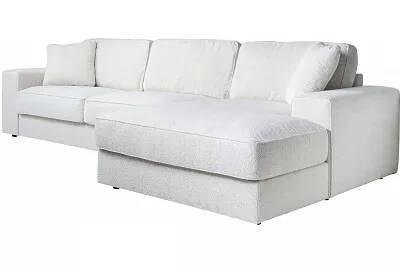Canapé d'angle en tissu bouclé blanc