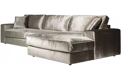 Canapé d'angle design 3 places en velours quartz émeraude