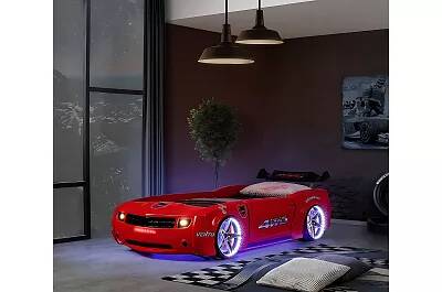 Lit voiture de sport Doge full LED rouge