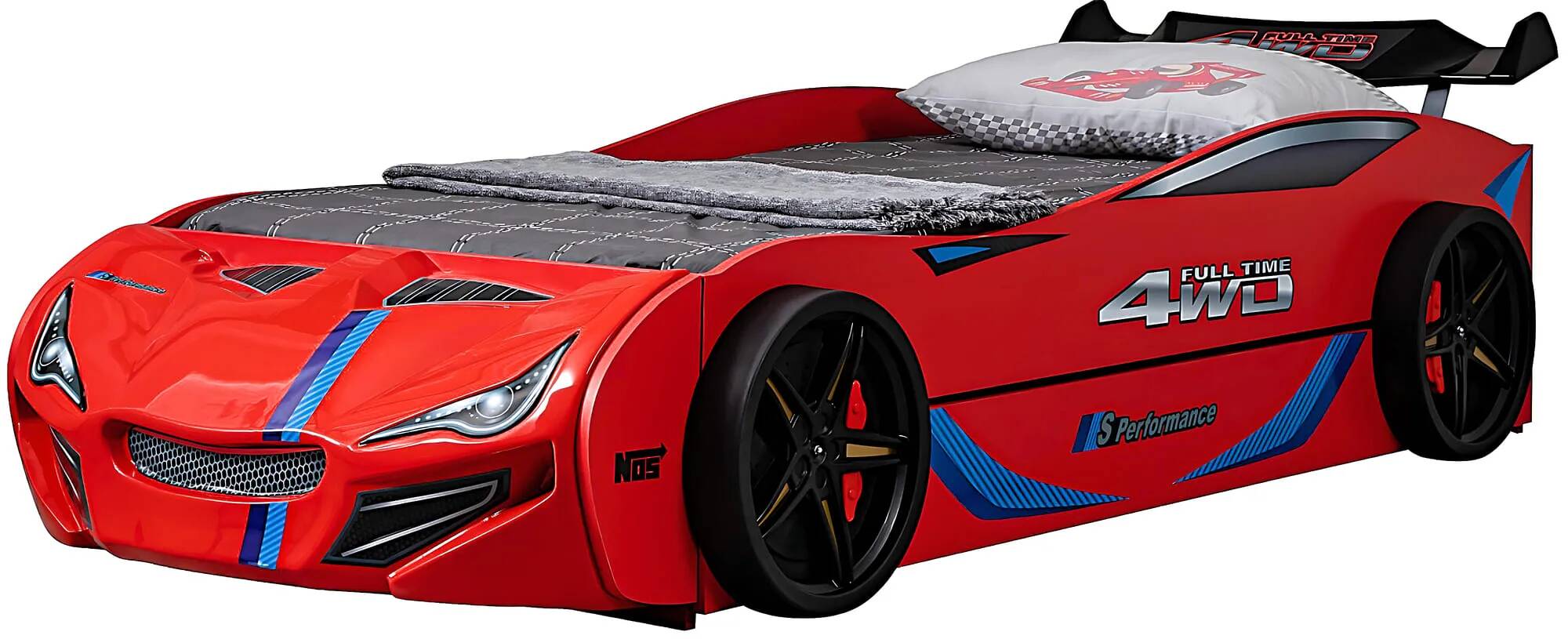 Lit double voiture de sport GT rouge