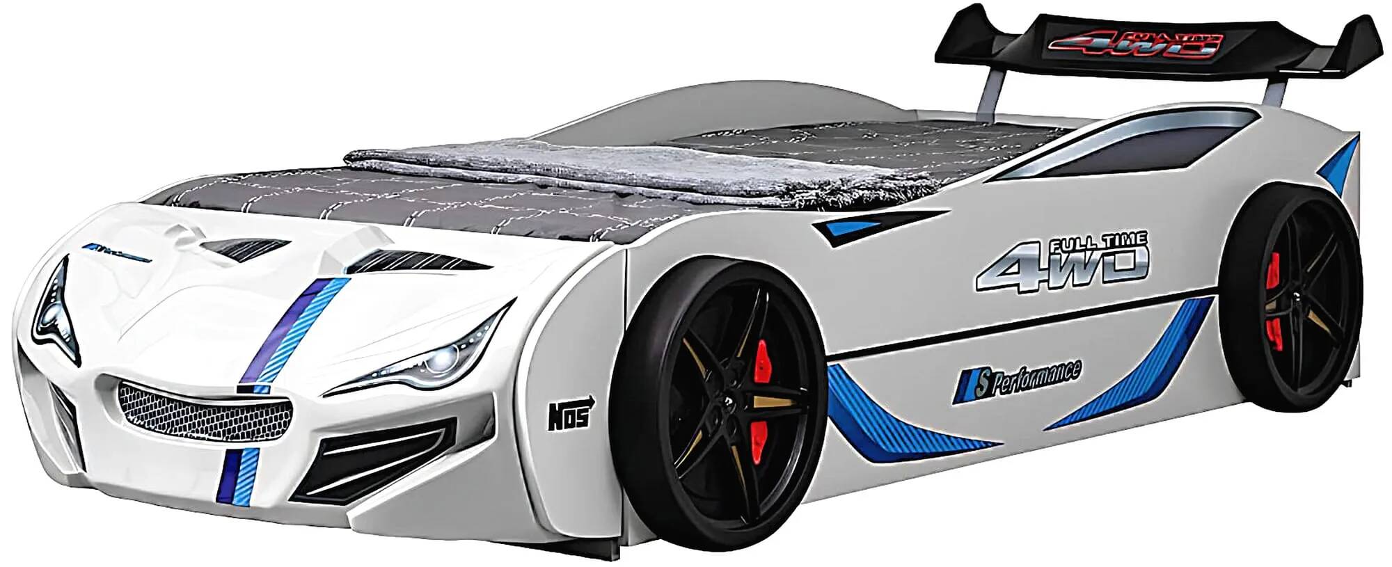 Lit double voiture de sport GT blanc