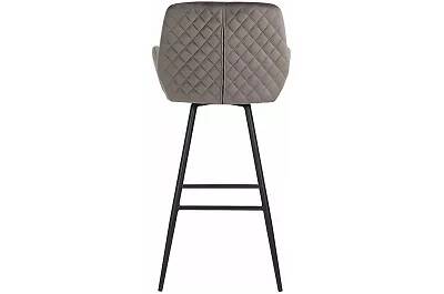 Chaise de bar pivotante design en velours matelassé gris foncé