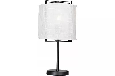 9892 - 112488 - Lampe à poser design à LED en lin blanc et métal noir H50