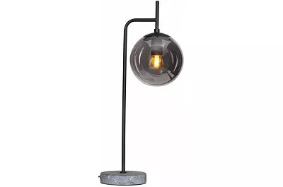 9931 - 112830 - Lampe à poser design à LED en verre gris fumé et aspect marbre gris H60