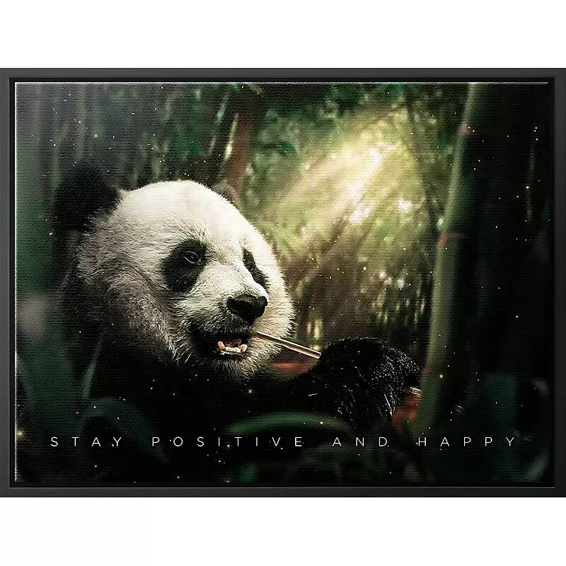 Tableau sur toile Panda noir
