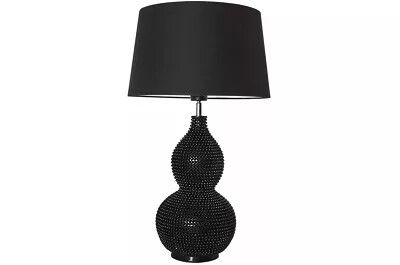 10018 - 113645 - Lampe à poser design à LED en métal et polyrésine noir H56