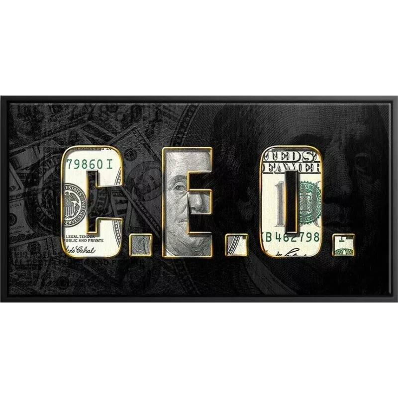 Tableau sur toile C.E.O. Dollars noir