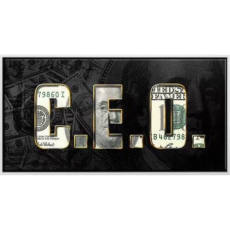 Tableau sur toile C.E.O. Dollars blanc