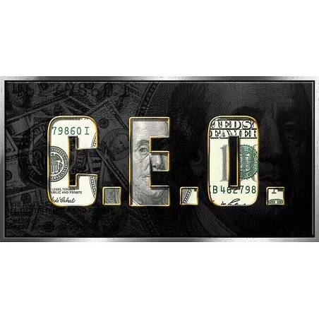 Tableau sur toile C.E.O. Dollars argent antique