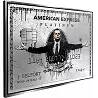 Tableau sur toile American Express Platinum argent antique