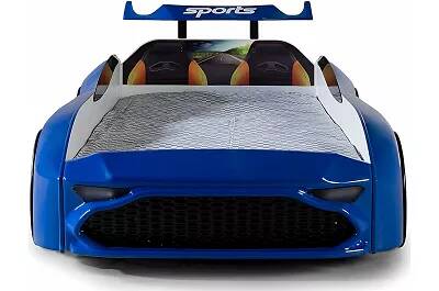Lit voiture de sport Aston bleu full LED et Bluetooth