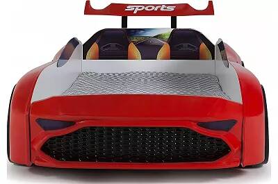 Lit voiture de sport Aston rouge full LED et Bluetooth