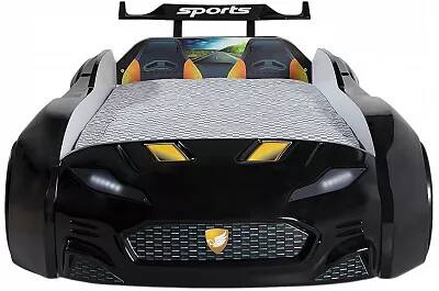 Lit voiture de sport Forza noir full LED et Bluetooth
