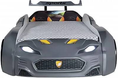 Lit voiture de sport Forza gris full LED et Bluetooth