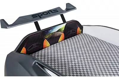 Lit voiture de sport Forza gris full LED et Bluetooth