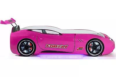 Lit voiture de sport Forza rose full LED et Bluetooth