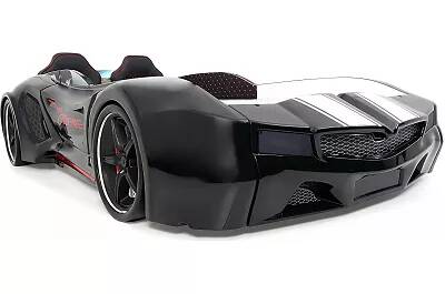 Lit voiture de sport SPX noir full LED avec double appuie tête et Bluetooth
