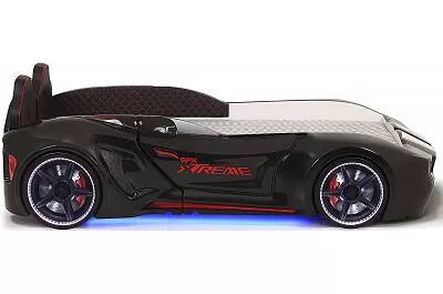 Lit voiture de sport SPX noir full LED avec double appuie tête et Bluetooth