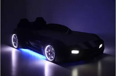 Lit voiture de sport SPX rose full LED avec double appuie tête et Bluetooth