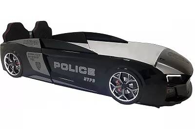Lit voiture de sport R8 Police noir full LED avec double appuie tête et Bluetooth