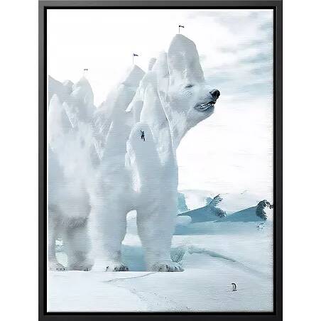 Tableau sur toile Glacier Ours Polaire noir