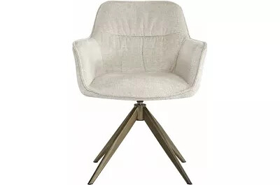 Chaise pivotante en tissu chenille blanc